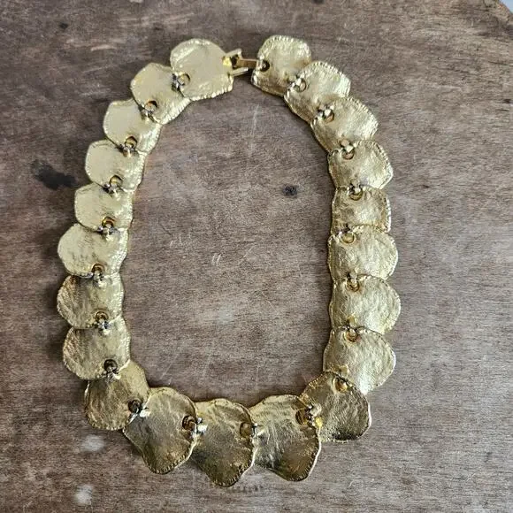 Stunning KJL Kennethc Jay Lane Gold Wreath Choker Necklace - Picture 5 of 6